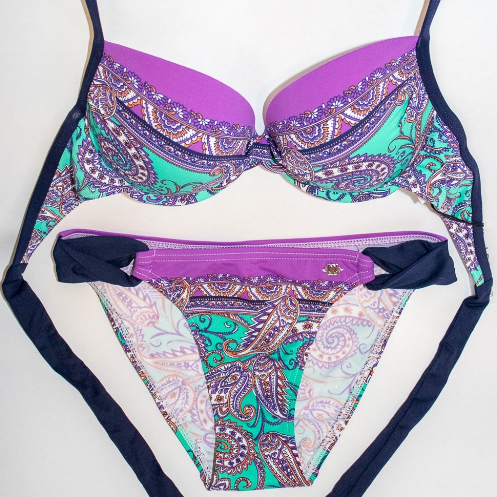 Purple and Aqua Paisley Swimsuit